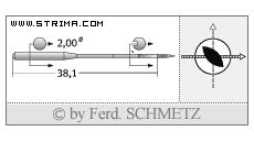Strojové jehly pro průmyslové šicí stroje Schmetz 134-35 LL 140