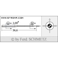 Strojové jehly pro průmyslové šicí stroje Schmetz UY 113 GS SUK 90