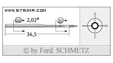 Strojové jehly pro průmyslové šicí stroje Schmetz 29-C-150 80