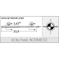 Strojové jehly pro průmyslové šicí stroje Schmetz 16X231 SKF 70