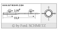 Strojové jehly pro průmyslové šicí stroje Schmetz 135X5 SKL 65