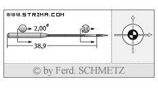 Strojové jehly pro průmyslové šicí stroje Schmetz UY 128 GBS SERV 7 70