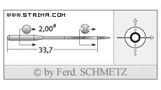 Strojové jehly pro průmyslové šicí stroje Schmetz B-155 100