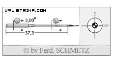 Strojové jehly pro průmyslové šicí stroje Schmetz UY 163 GAS SES 75