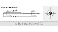Strojové jehly pro průmyslové šicí stroje Schmetz 215 AH SES 110