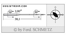 Strojové jehly pro průmyslové šicí stroje Schmetz 134-35 LL 120
