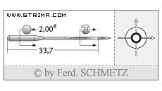 Strojové jehly pro průmyslové šicí stroje Schmetz B-155 120