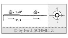Strojové jehly pro průmyslové šicí stroje Schmetz 46X1 90