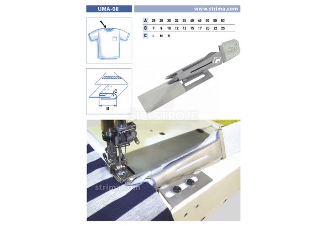 Lemovač jednostranný pro šicí stroje UMA-08 55/22 M