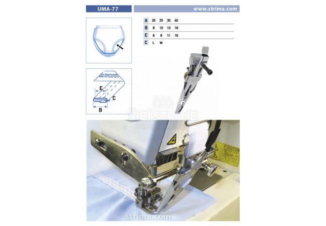 Zakladač lemovky pro šicí stroje UMA-77 30/13 M