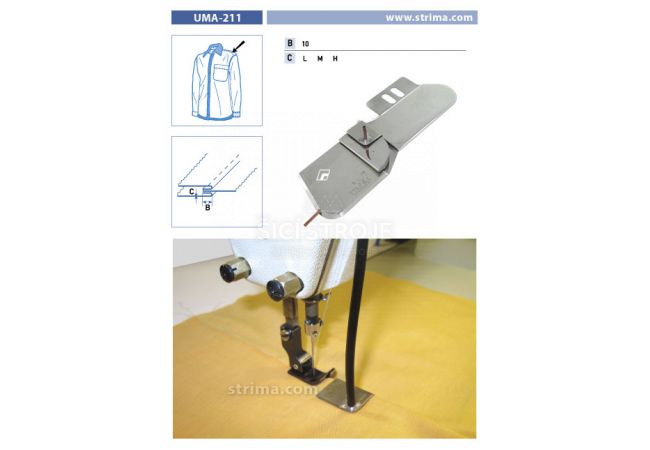 Zakladač s podvinutím pro šicí stroje UMA-211 10 L