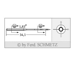 Strojové jehly pro průmyslové šicí stroje Schmetz UY 180 GVS SERV 7 110