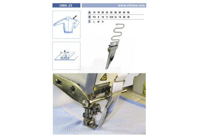 Zakladač lemovky pro šicí stroje UMA-25 22/11 M