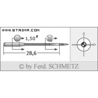Strojové jehly pro průmyslové šicí stroje Schmetz B-26 SES 70