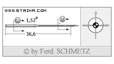 Strojové jehly pro průmyslové šicí stroje Schmetz UY 118 GAS SES 90