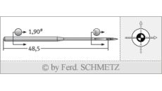 Strojové jehly pro průmyslové šicí stroje Schmetz 215 AH SUK SERV 7 110