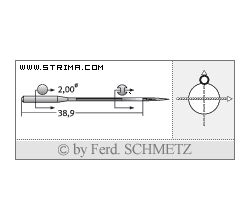 Strojové jehly pro průmyslové šicí stroje Schmetz 470 KA 200