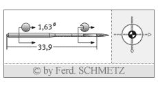 Strojové jehly pro průmyslové šicí stroje Schmetz 287 WH SES 130