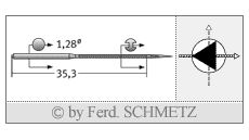 Strojové jehly pro průmyslové šicí stroje Schmetz 46X2 TRI 80