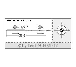 Strojové jehly pro průmyslové šicí stroje Schmetz 551 SES 70