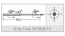 Strojové jehly pro průmyslové šicí stroje Schmetz UY 180 GS SES SERV 7 120