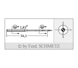 Strojové jehly pro průmyslové šicí stroje Schmetz UY 180 GS SES SERV 7 120