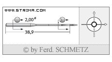 Strojové jehly pro průmyslové šicí stroje Schmetz 135X17 SPI 110