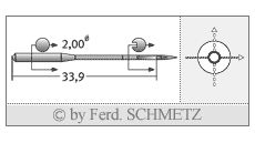 Strojové jehly pro průmyslové šicí stroje Schmetz 265 SPI 100