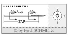 Strojové jehly pro průmyslové šicí stroje Schmetz 292 45
