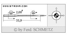 Strojové jehly pro průmyslové šicí stroje Schmetz 558 SUK 100