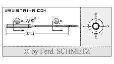 Strojové jehly pro průmyslové šicí stroje Schmetz UY 163 GAS 75