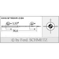 Strojové jehly pro průmyslové šicí stroje Schmetz UY 118 GHS 90