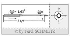 Strojové jehly pro průmyslové šicí stroje Schmetz 287 WK H KK 70