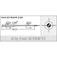 Strojové jehly pro průmyslové šicí stroje Schmetz UY 163 GAS SUK 75