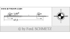 Strojové jehly pro průmyslové šicí stroje Schmetz L 83 TOP STR 100