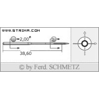 Strojové jehly pro průmyslové šicí stroje Schmetz DVX57 160
