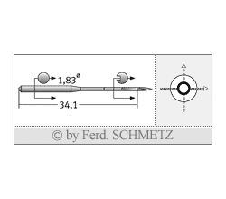 Strojové jehly pro průmyslové šicí stroje Schmetz UY 180 GVS SERV 7 130