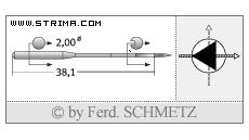 Strojové jehly pro průmyslové šicí stroje Schmetz 134-35 D 200