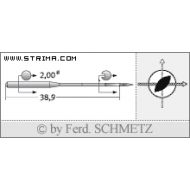 Strojové jehly pro průmyslové šicí stroje Schmetz 135X16 R TW 100
