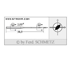 Strojové jehly pro průmyslové šicí stroje Schmetz 135X16 R TW 100