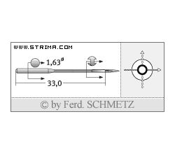 Strojové jehly pro průmyslové šicí stroje Schmetz 1807 A 100