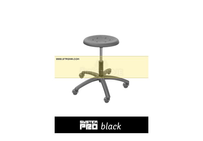 Průmyslová židle SYSTEM PRO BLACK 1A+2A+4A+5B