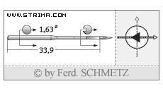Strojové jehly pro průmyslové vyšívací stroje Schmetz DBXK5 SD1 80