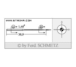 Strojové jehly pro průmyslové šicí stroje Schmetz MY 1014 H 90