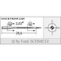 Strojové jehly pro průmyslové šicí stroje Schmetz MY 1072 90