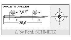 Strojové jehly pro průmyslové šicí stroje Schmetz MY 1072 90