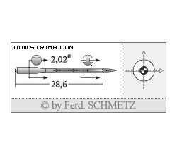 Strojové jehly pro průmyslové šicí stroje Schmetz MY 1072 100