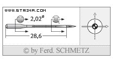 Strojové jehly pro průmyslové šicí stroje Schmetz MY 1072 120