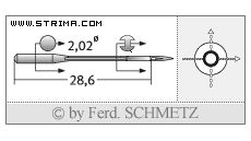 Strojové jehly pro průmyslové šicí stroje Schmetz B-29 130