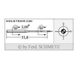 Strojové jehly pro průmyslové šicí stroje Schmetz 135X1 SUK 90